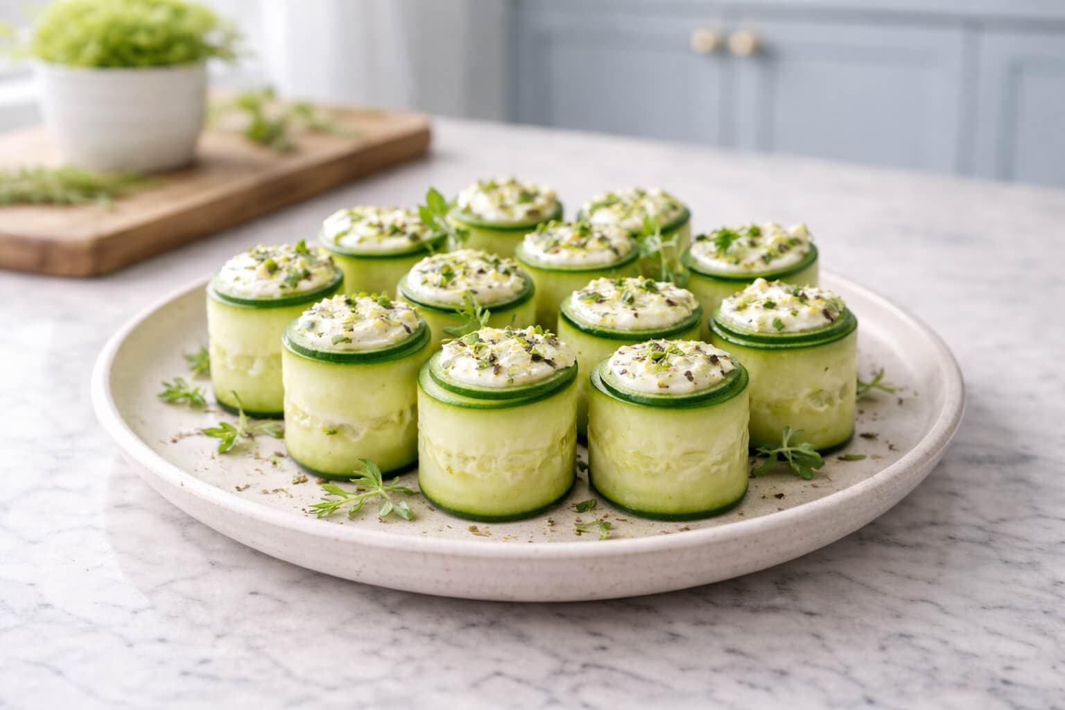 Agurk og kremost-ruller