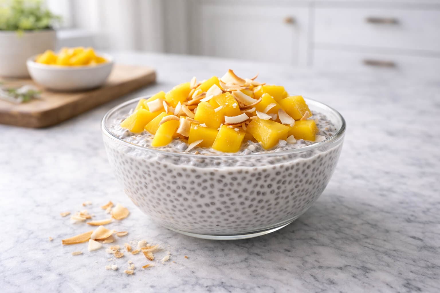 Chiapudding med mango og kokos