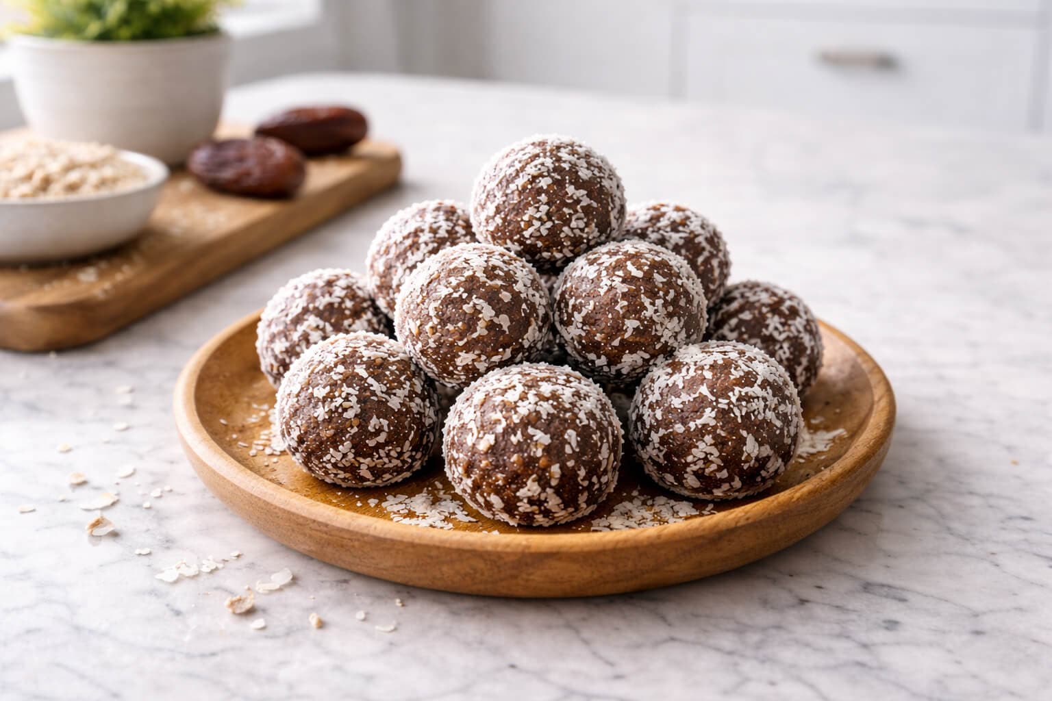 Energikuler med dadler og kokos