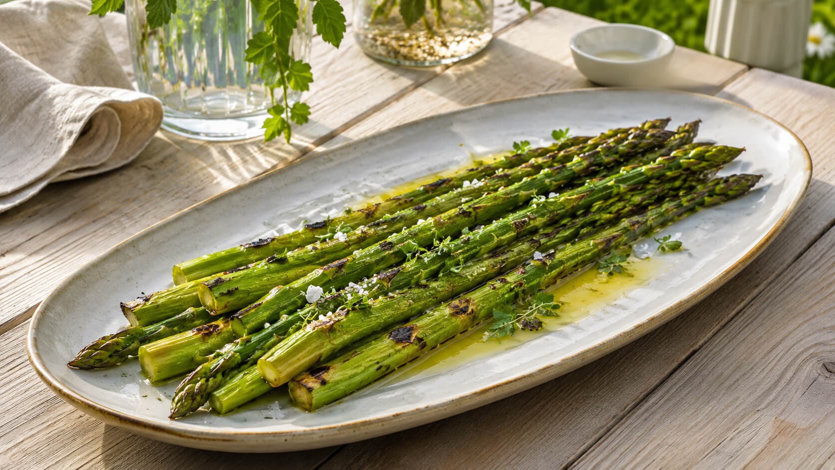 Grillede asparges med sitronsmør