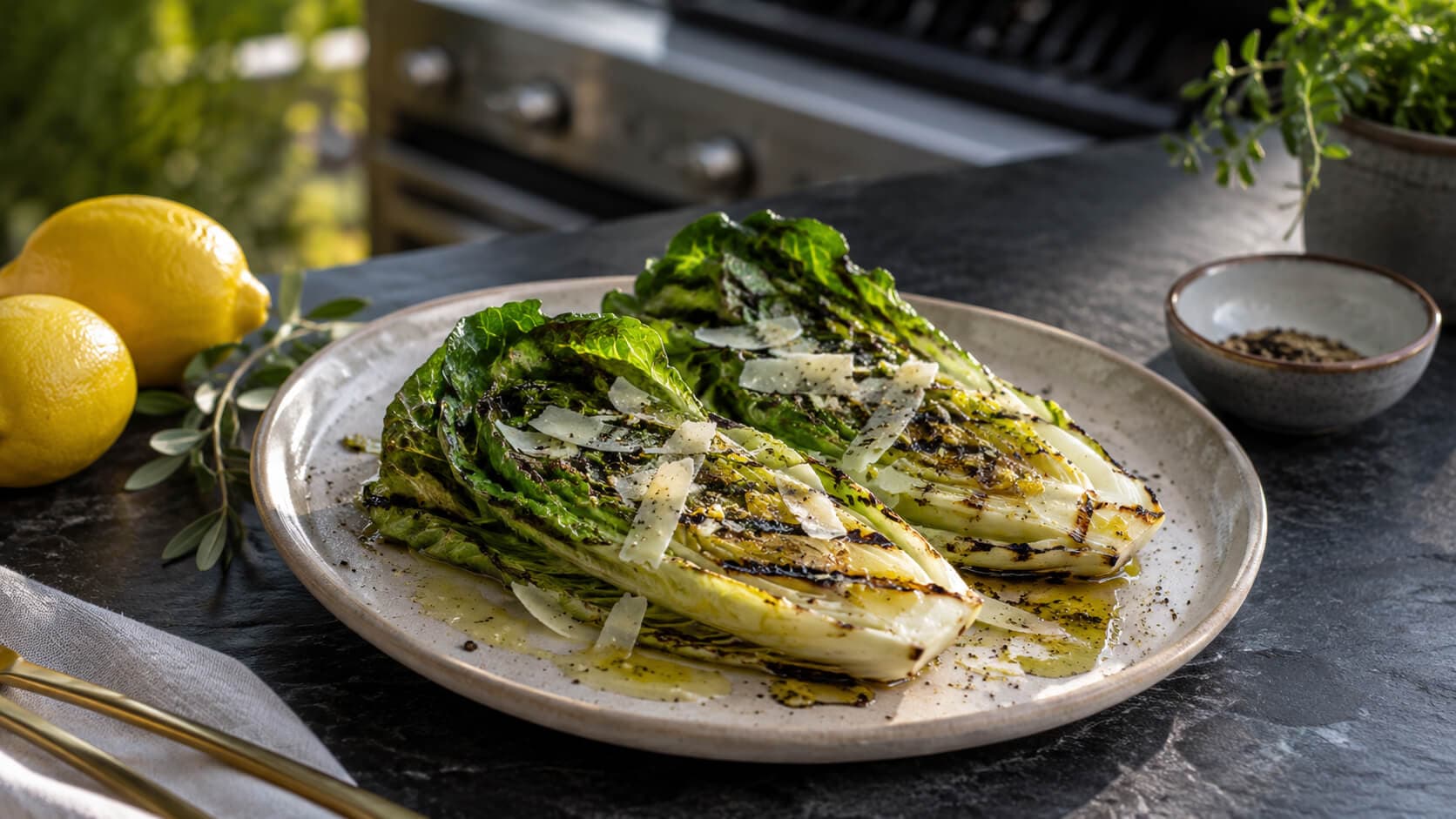 Grillet hjertesalat med parmesan