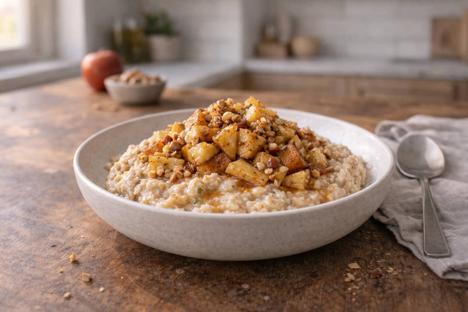 Havregrøt med eple og kanel