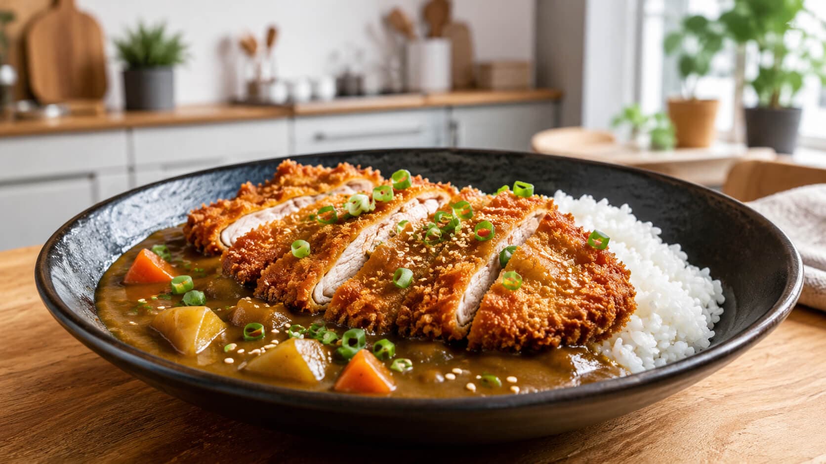 Japansk kylling katsu curry med ris