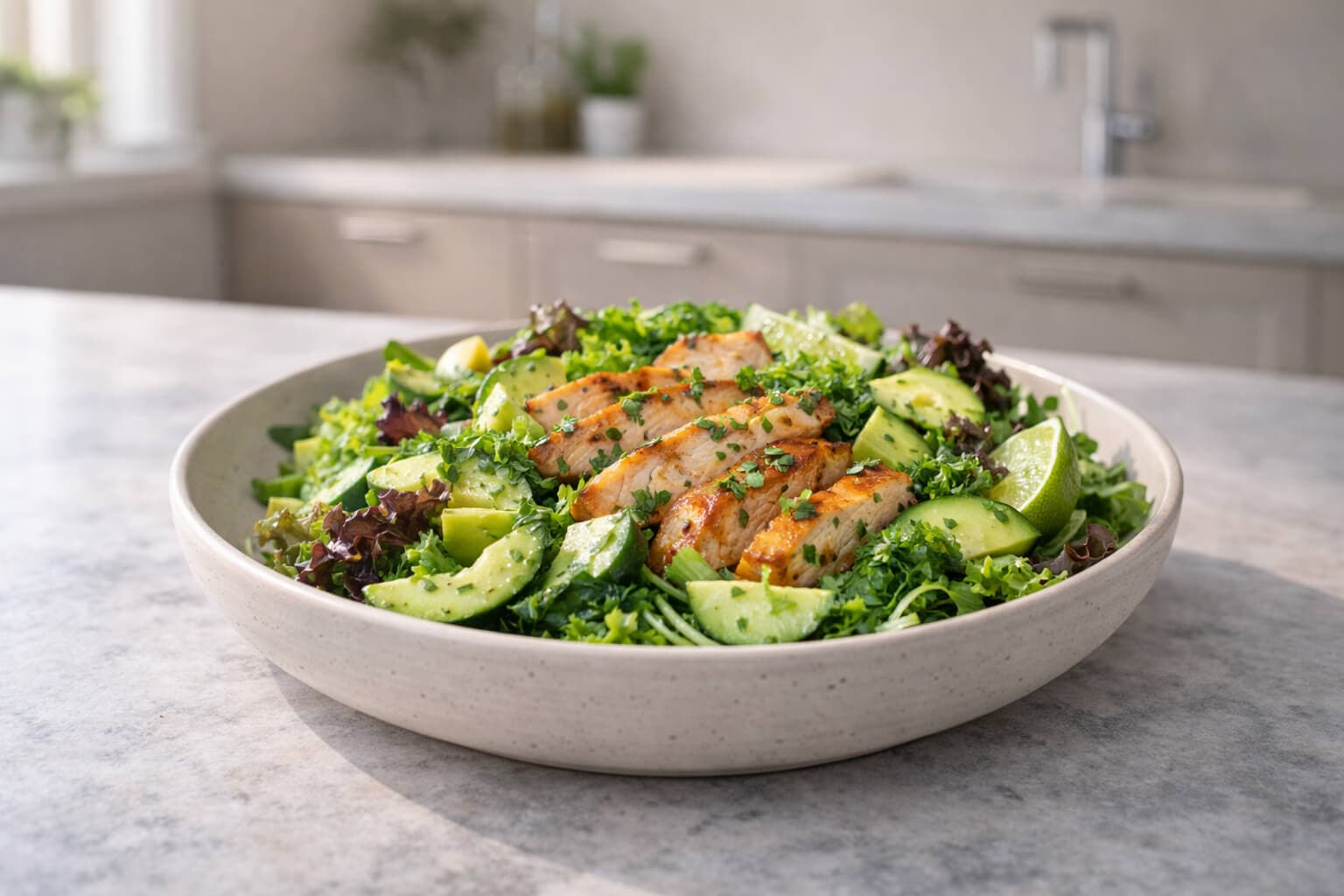 Kylling og avokadosalat med lime