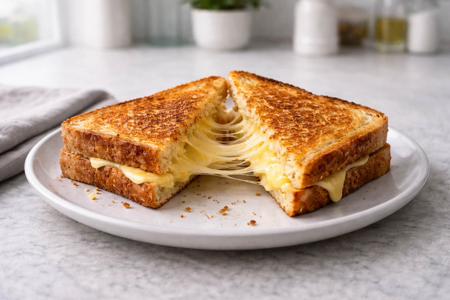 Ostesmørbrød i panne