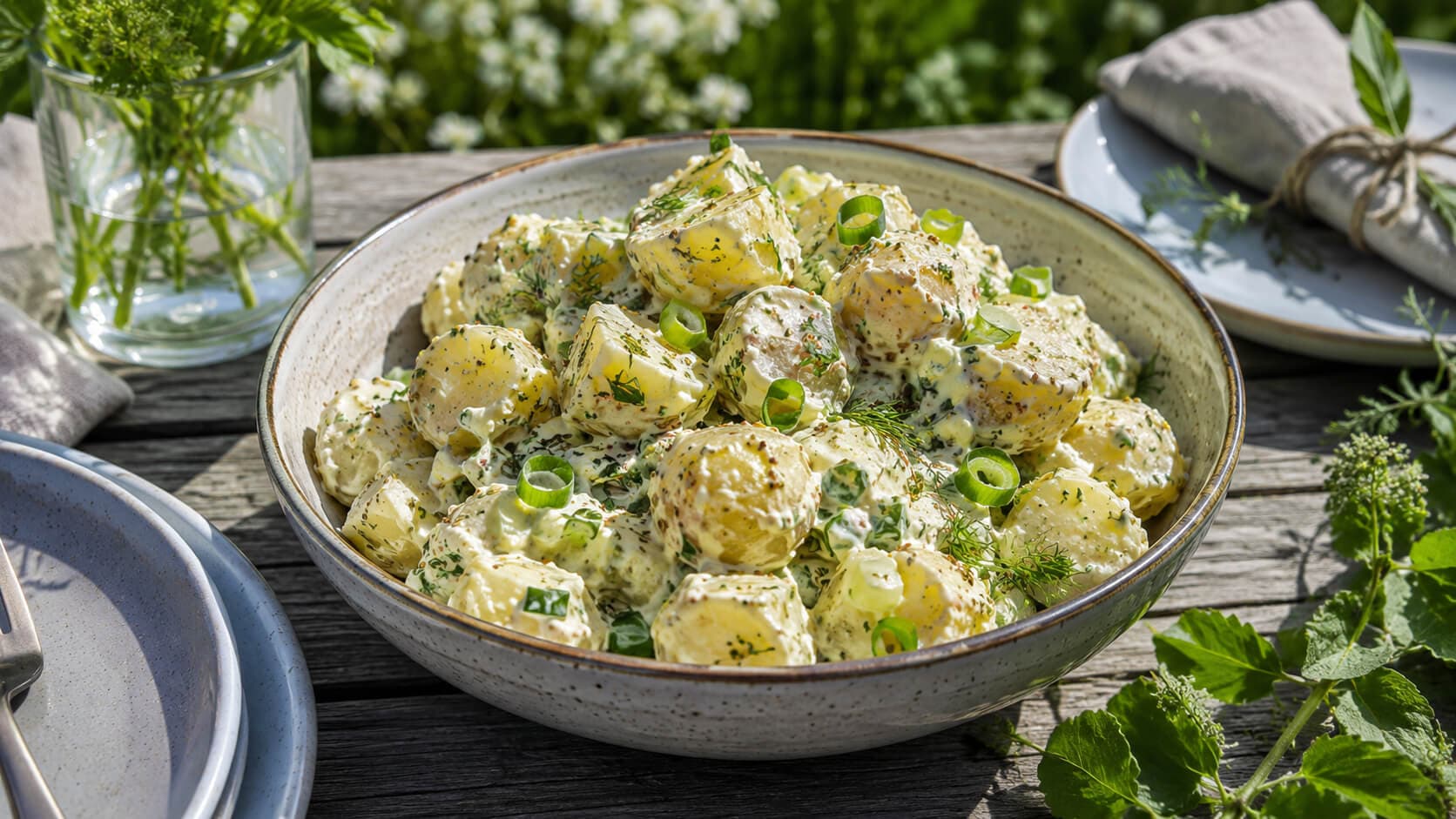 Potetsalat med urter og vårløk