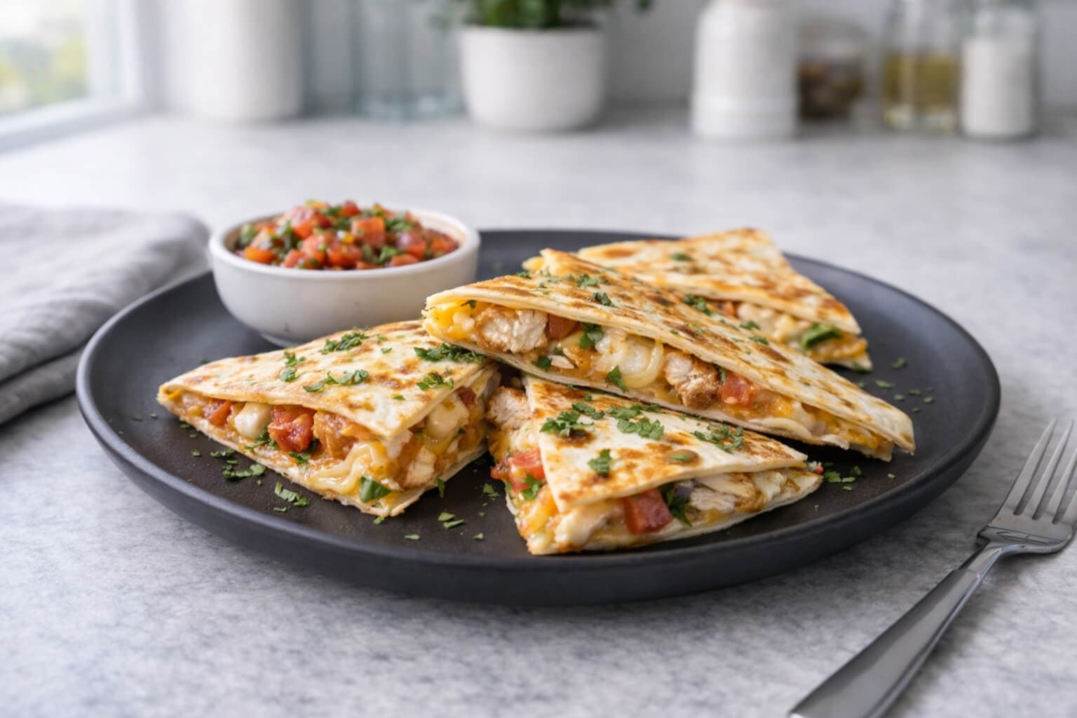 Quesadilla med ost og kylling