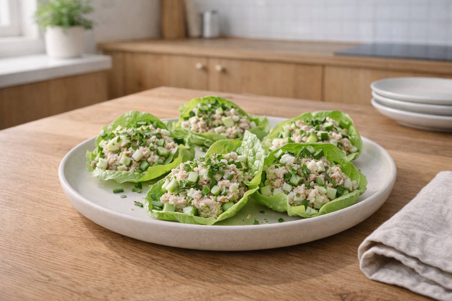 Salatwraps med tunfisk og urtedressing