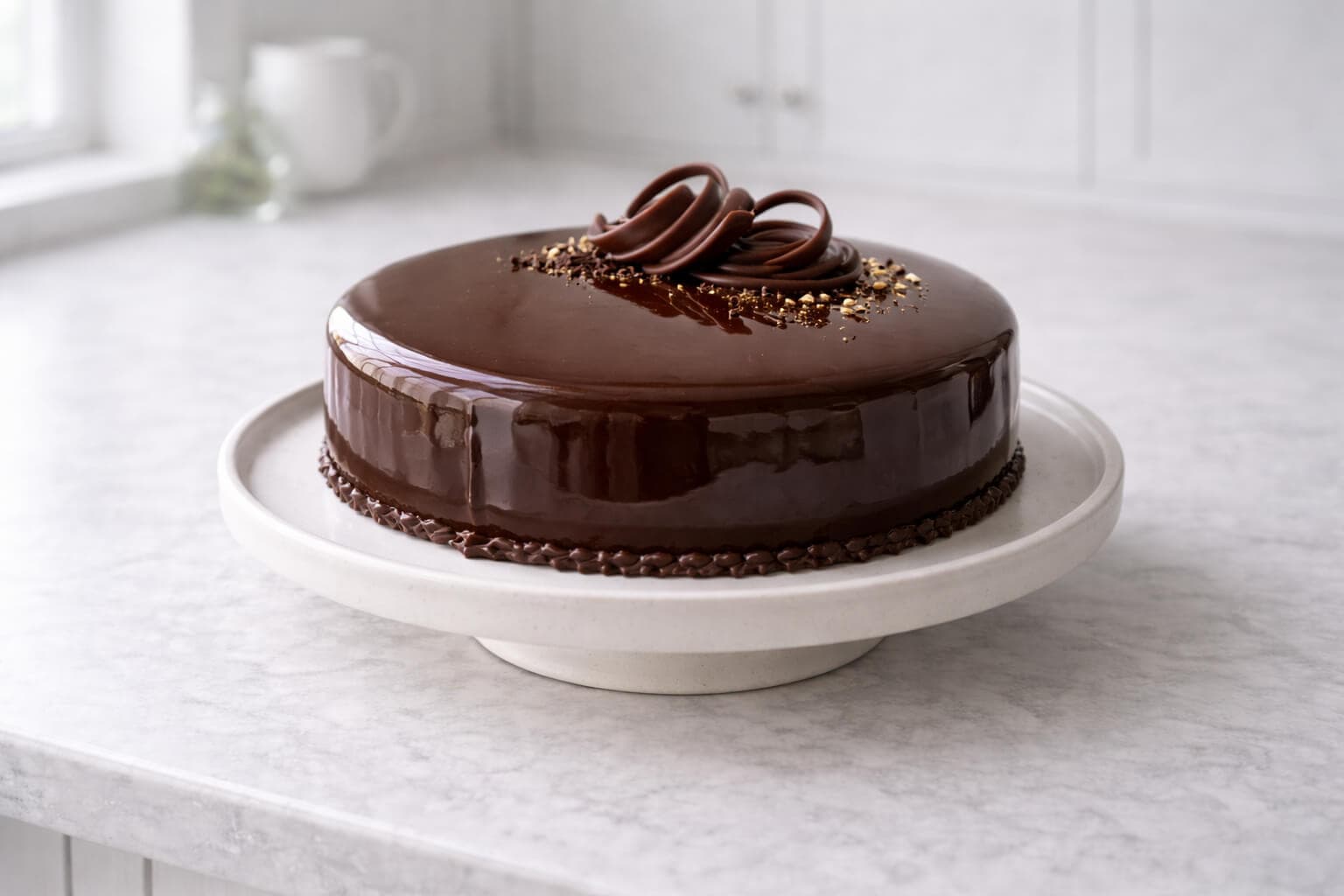 Speilglasert sjokoladekake
