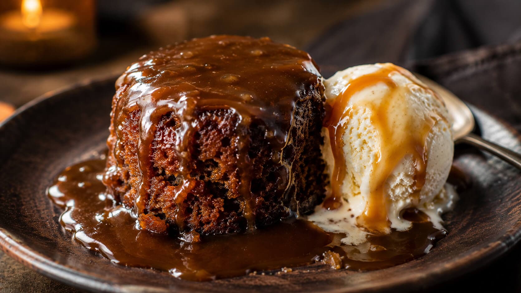 Sticky toffee pudding med karamellsaus