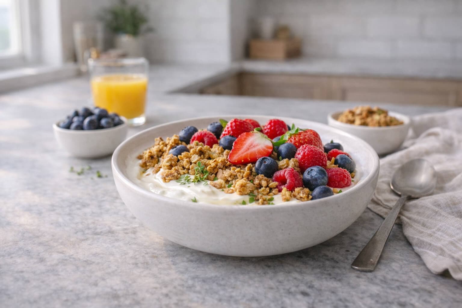 Yoghurt med granola og bær